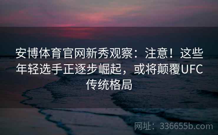 安博体育官网新秀观察：注意！这些年轻选手正逐步崛起，或将颠覆UFC传统格局
