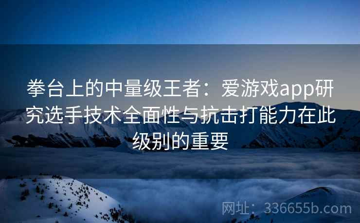拳台上的中量级王者：爱游戏app研究选手技术全面性与抗击打能力在此级别的重要
